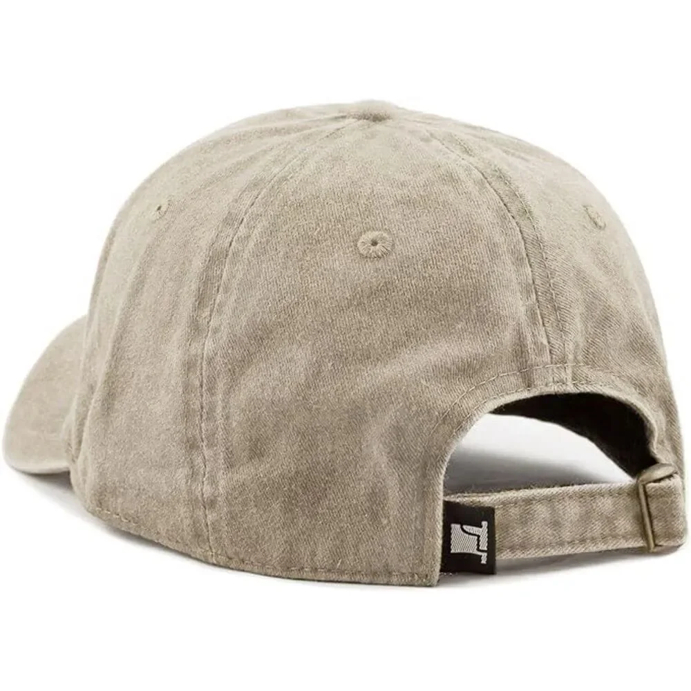 Unisex Khaki 100% Cotton Pigment Adjustable Size Classic Baseball Six Panel Cap